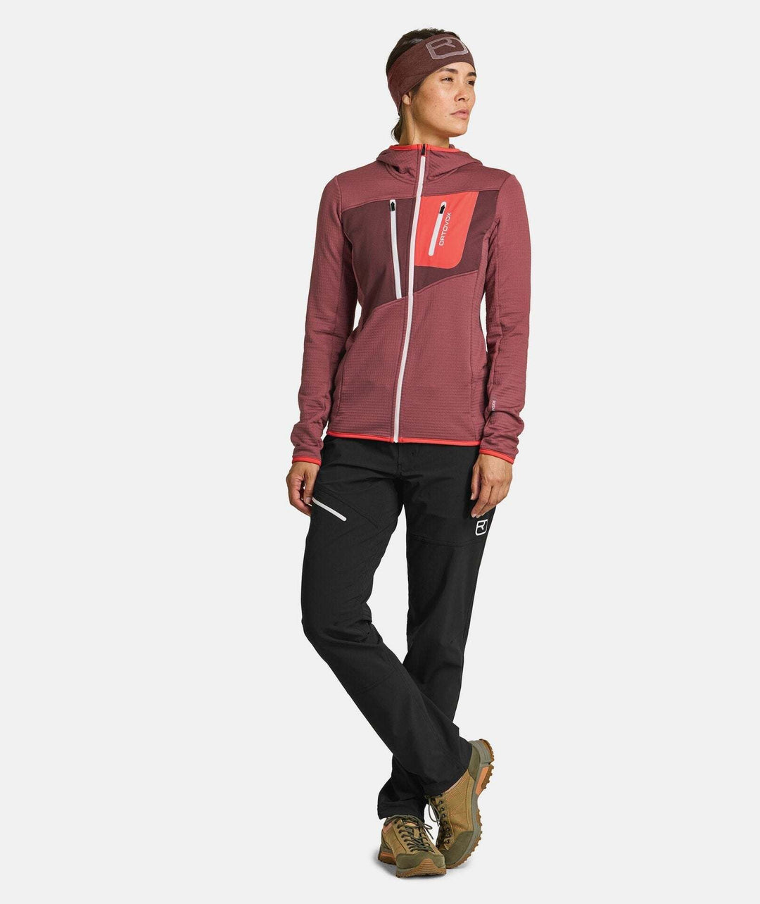 Fleece Grid Hoody W - Mountain Rose - Blogside