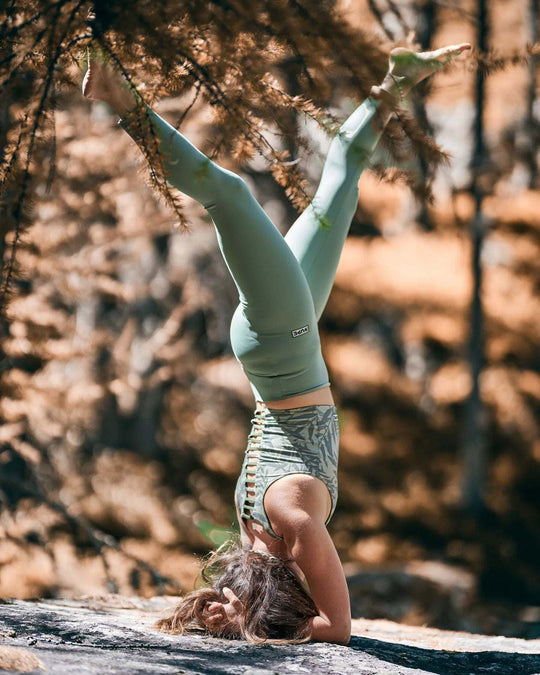 Leggings Tecnico Monocromo Indemagliabile - Verde Salvia - Blogside