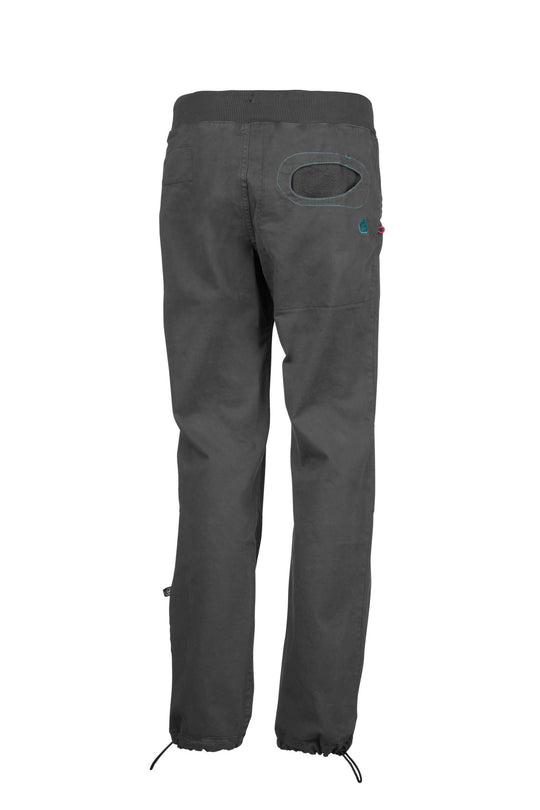 Pantaloni da arrampicata urbana Onda Slim2 in raso di cotone biologico con ricamo sul retro.