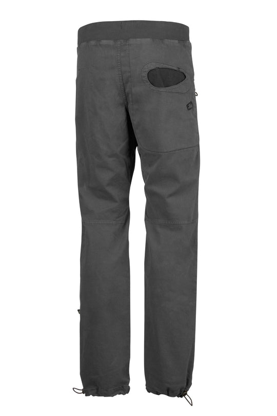 Pantaloni Rondo Slim in raso di cotone biologico con tasche a contrasto e ricamo sul retro.